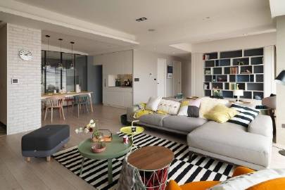 100㎡现代简约北欧宜家风格清新公寓，弥漫着自由与开放的氛围