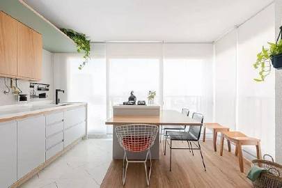 38㎡小公寓，薄荷绿+木质材料，清新美丽~ #家居装修#