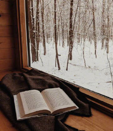 书和窗景是冬天的朋友。